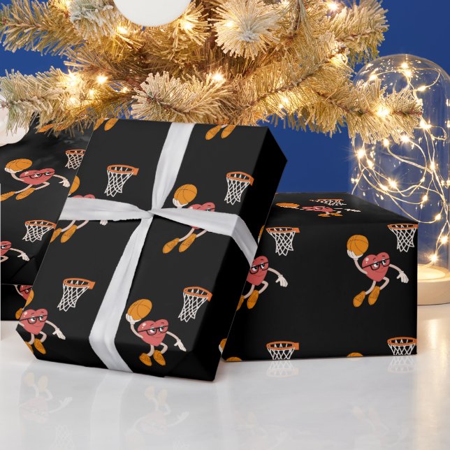 Alla hjärtans dags hjärta dunkar söt basket presentpapper (Helgdagar)
