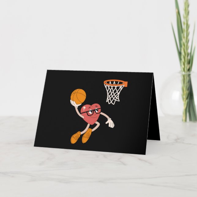 Alla hjärtans dags hjärta dunkar söt basket tack kort (Framsida)