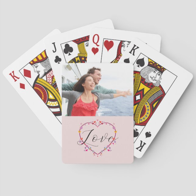 Alla hjärtans dags hjärta kärlek foto casinokort (Baksidan)