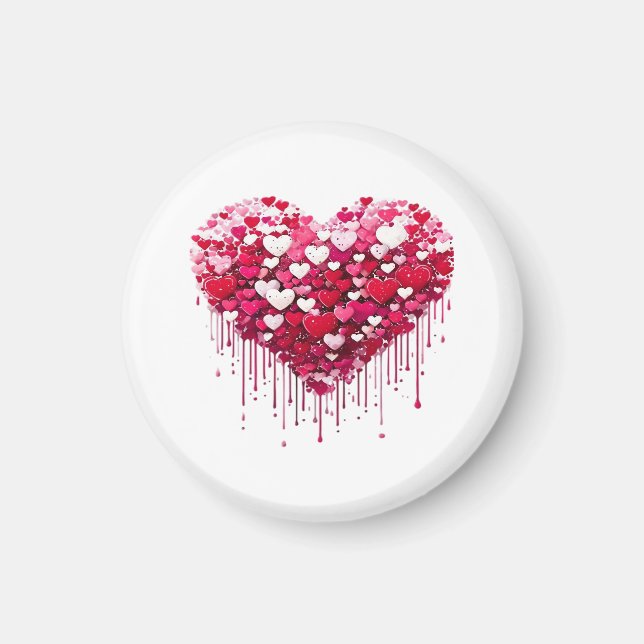 Alla hjärtans dags hjärtdesigner Splatter Paint Ar Magnet (Framsidan)