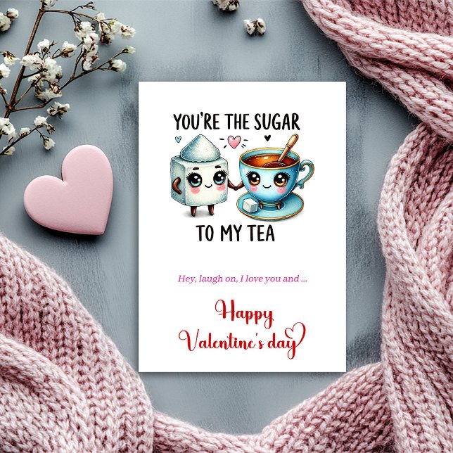 Alla hjärtans dags humor kort seriefigur mat kärle (Valentine’s Day Humor Card Cartoon Food Love)