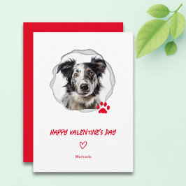 Alla hjärtans dags hund foto röd hjärta semesterko julkort