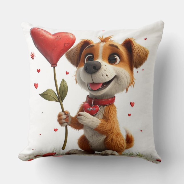 Alla hjärtans dags hund kudde (Framsida)