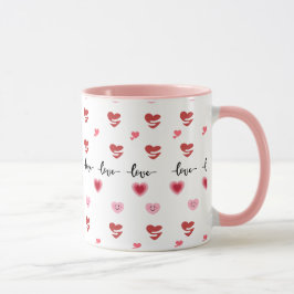 Alla hjärtans dags kaffemuggar Rosa tema