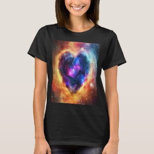 Alla hjärtans dags kärlek hjärta galax flickvän fä t shirt