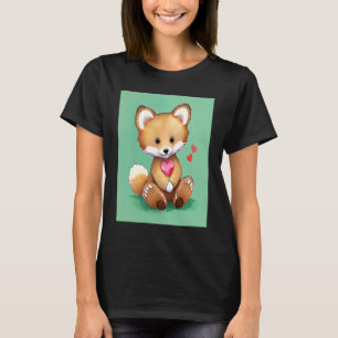 Alla hjärtans dags kärlek hjärta räv teddy flickvä t shirt