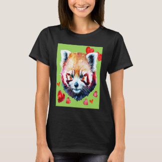 Alla hjärtans dags kärlek hjärta röd panda flickvä t shirt