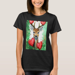 Alla hjärtans dags kärlek hjärta söt hjort flickvä t shirt