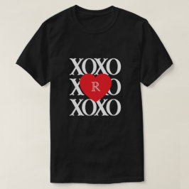 Alla hjärtans dags kärlek xoxo initial t shirt