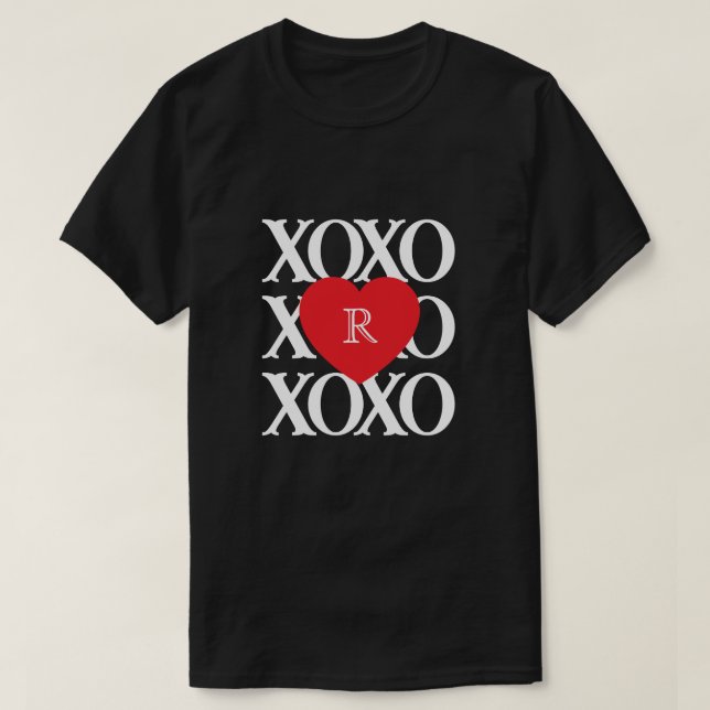 Alla hjärtans dags kärlek xoxo initial t shirt (Design framsida)