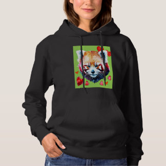 Alla hjärtans dags kärlekshjärta röd panda flickvä t shirt