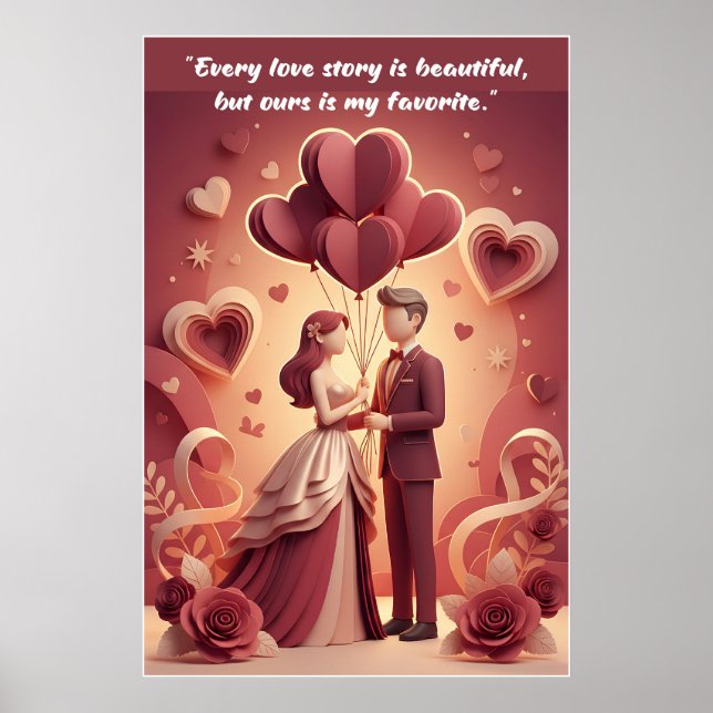 Alla hjärtans dags kärleksknotposter poster (Framsidan)