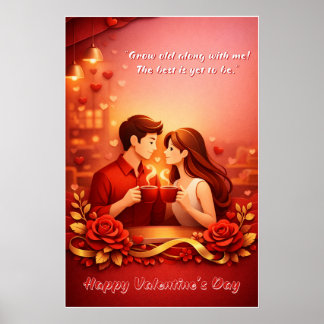 Alla hjärtans dags-kärlekskvadrat Affisch