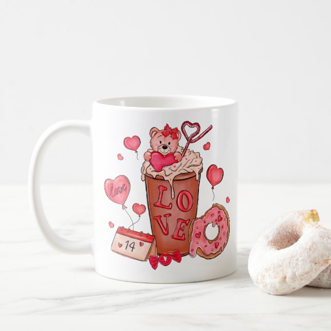 Alla hjärtans dags kärleksmugg kaffemugg (Med munk)