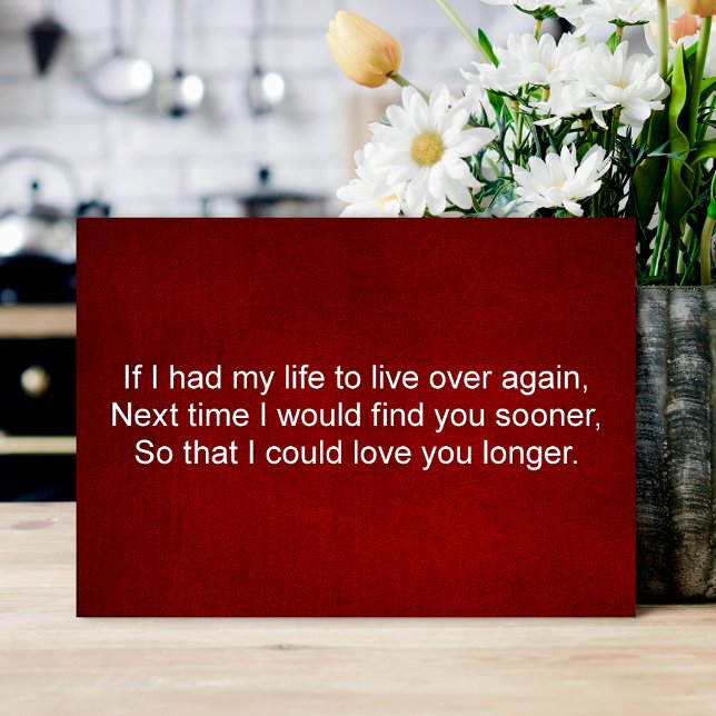 Alla hjärtans dags kärlekssitat Välkomstkort Tack Kort (Valentine's Day Love Quote Greeting Card)