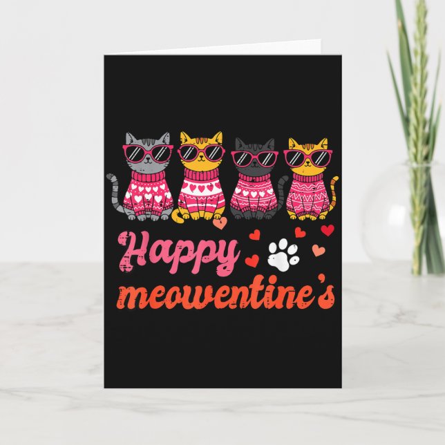 Alla hjärtans dags katter Glad Meowentines Kattung Kort (Framsida)