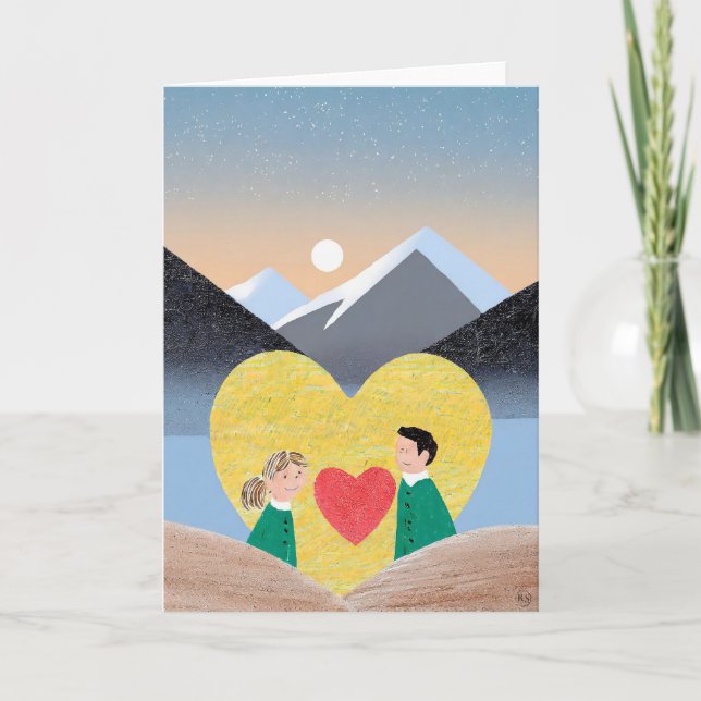 Alla hjärtans dags konstkort helgkort (Framsida)