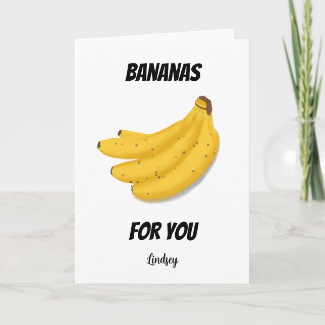Alla hjärtans dags-kort Bananer Till Dig Helgkort (Framsida)