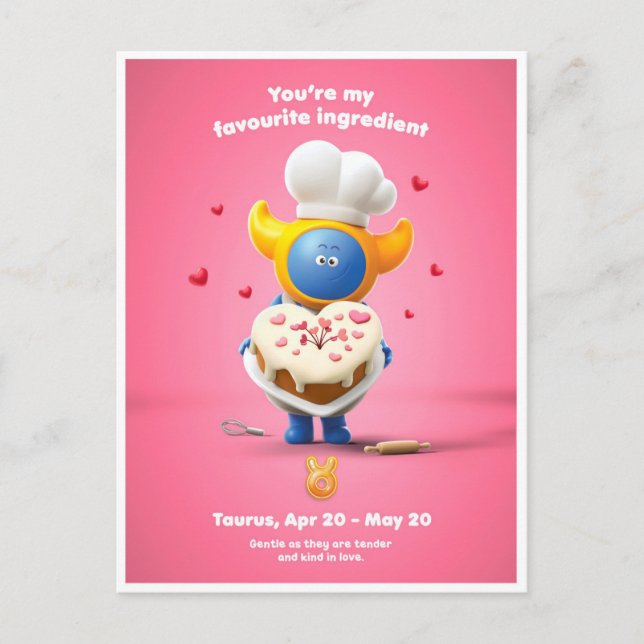 Alla hjärtans dags-kort för Oxen Vykort (Framsida)