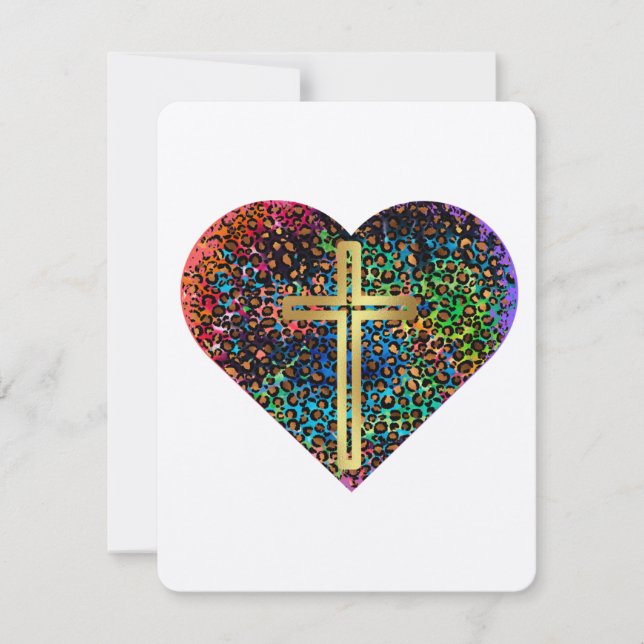 ALLA HJÄRTANS DAGS-KORT MED KORS OCH HJÄRTA JULKORT (Framsida)