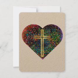 ALLA HJÄRTANS DAGS-KORT MED KORS OCH HJÄRTA JULKORT