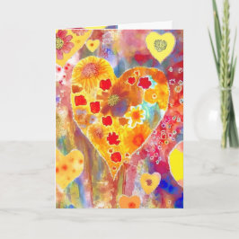 Alla hjärtans dags-kort med rosa, röda, gula, blåa kort