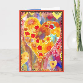 Alla hjärtans dags-kort med rosa, röda, gula och b kort