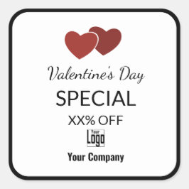 Alla hjärtans dags-marknadsföringsartiklar Svart V Fyrkantigt Klistermärke