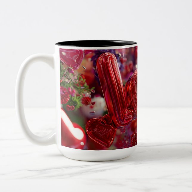 Alla hjärtans dags-mugg | Romantisk, söt & hjärtev Två-Tonad Mugg (Vänster)