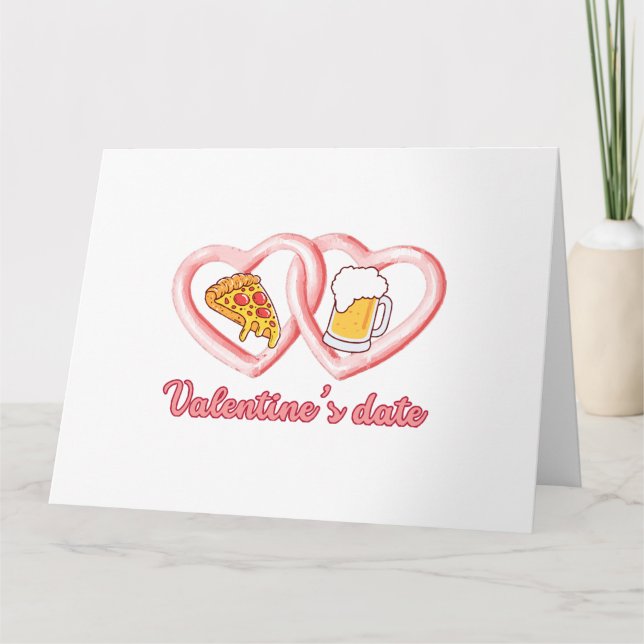 Alla hjärtans dags pizza öl kort (Framsida)