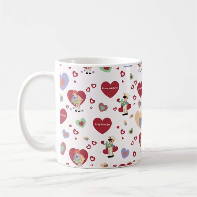 Alla hjärtans dags presentpapper kaffemugg (Vänster)