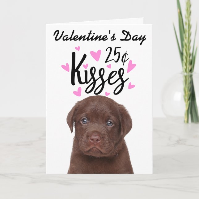 Alla hjärtans dags pussar ...från hunden helgkort (Framsida)