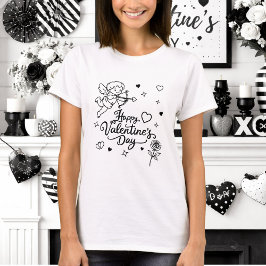 Alla hjärtans dags putte & romantisk doodle-design t shirt