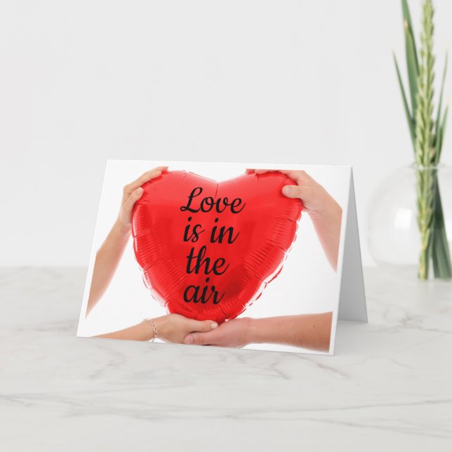 Alla hjärtans dags röda hjärtkort kort (Framsida)