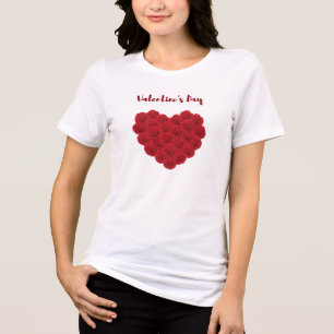Alla hjärtans dags röda rosor hjärta T-shirt