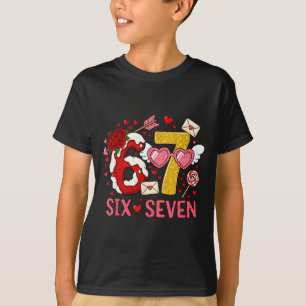 Alla hjärtans dags roliga 67 meme sex sju 6 7 hjär t shirt