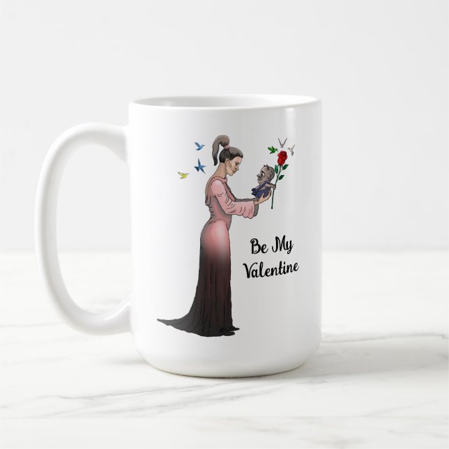 Alla hjärtans dags-romans kaffemugg (Vänster)