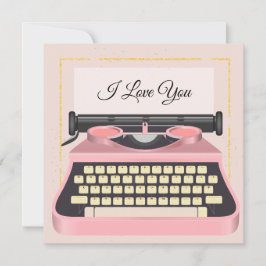 Alla hjärtans dags romantiska skrivmaskin Jag älsk Julkort