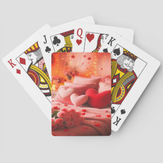 Alla hjärtans dags romantiska sovrumsdekor på däck casinokort