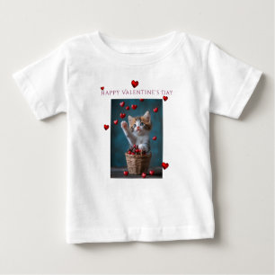 Alla hjärtans dags rosa spets hjärta satinband t shirt