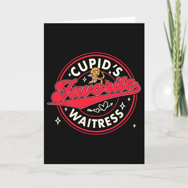 Alla hjärtans dags servitris Roligt Cupids favorit Kort (Framsida)