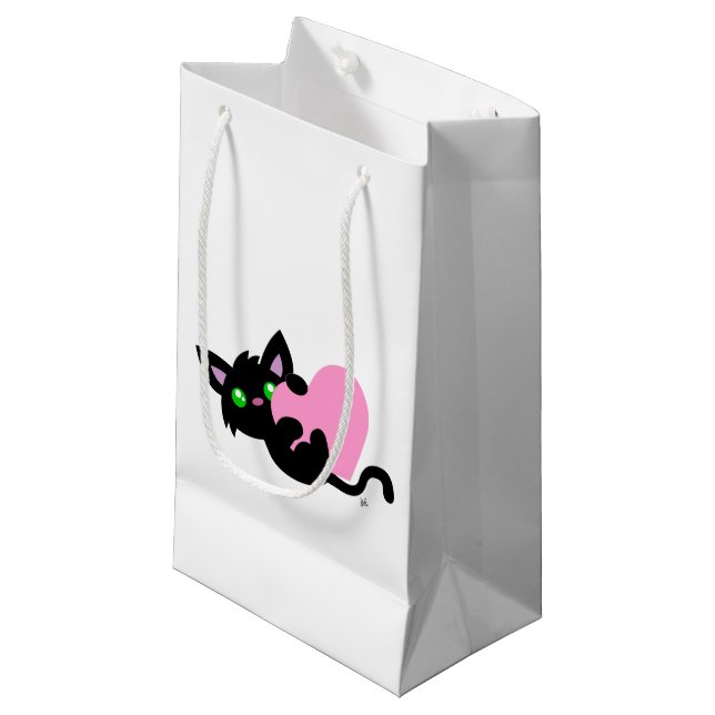 Alla hjärtans dags svarta kittypresentväska (Framsidan Vinklad)