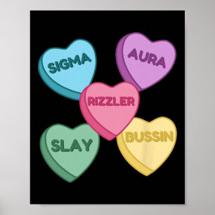 Alla hjärtans dags T-shirt Rizzler godis hjärta Me Poster