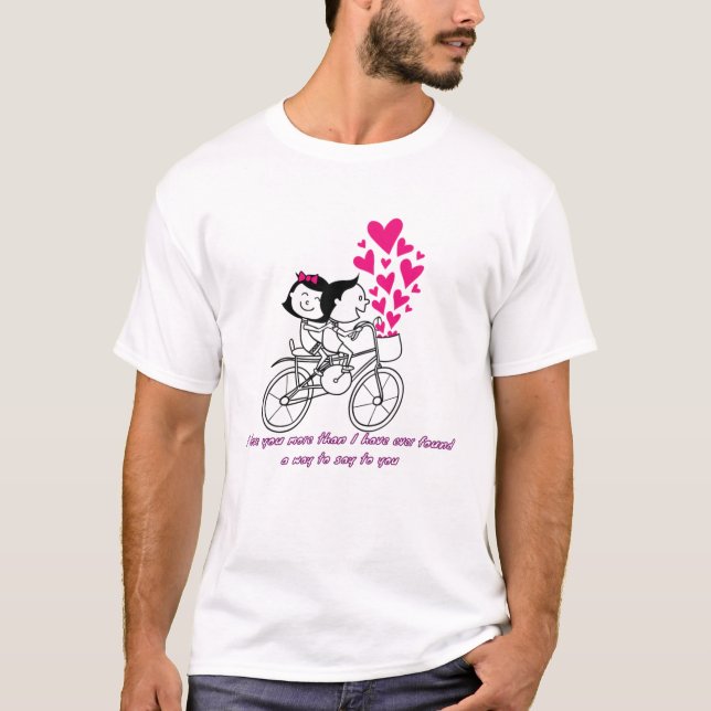 Alla hjärtans dags tema par design t shirt (Framsida)