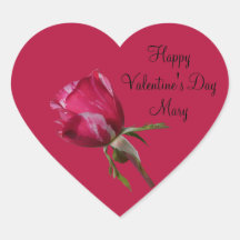 Alla hjärtans dagsetikett Röd ros