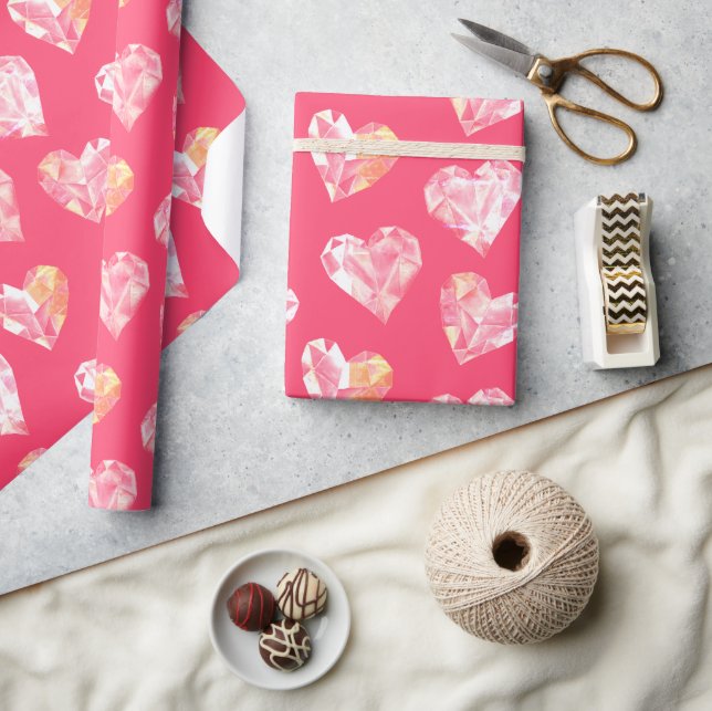 Alla hjärtans dagshjärtar på Mörkens Rosa Presentpapper (Hantverk)