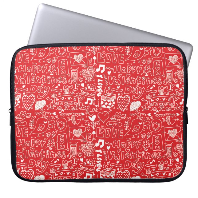 Alla hjärtans dagskonst laptop sleeve (Framsidan)