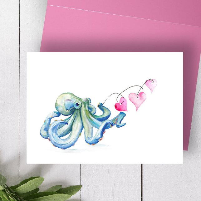 Alla hjärtans dagskort - Beach Thmet Helgkort (Valentine's Day cards feature watercolor beach art by Victoria Grigaliunas of Do Tell A Belle)