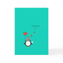 Alla hjärtans dagskort - Cute Penguin Illustration