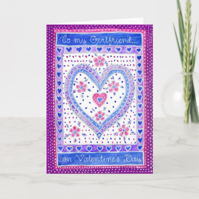 Alla hjärtans dagskort för en flickvän helgkort (Framsida)